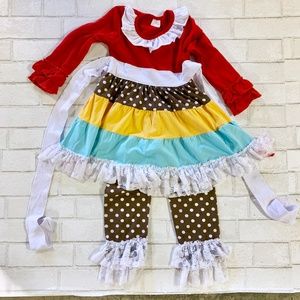 Toddler Girl Ruffle Shirt & Pants w/ Lace 3T NWOT